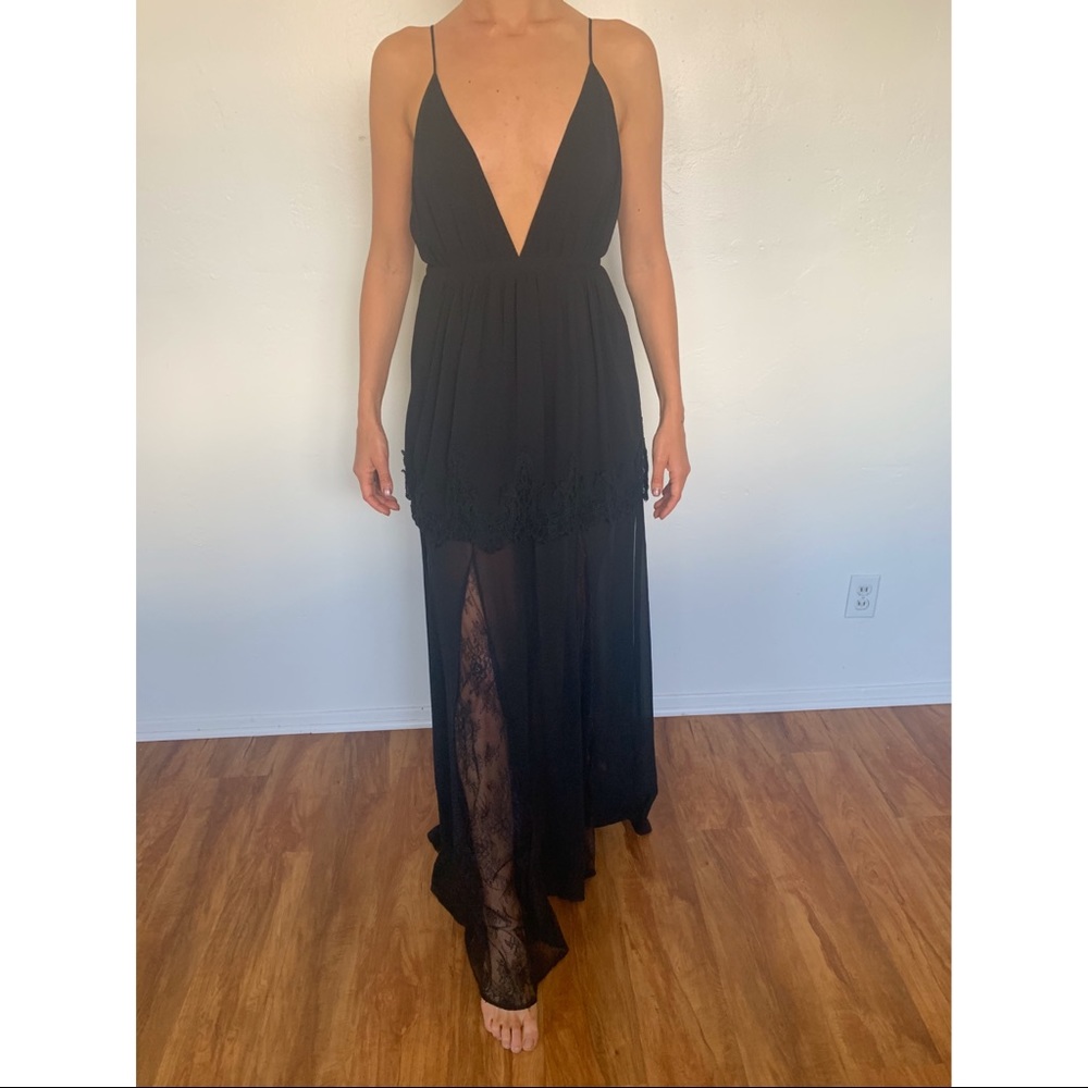 Keepsake black maxi dress playsuit